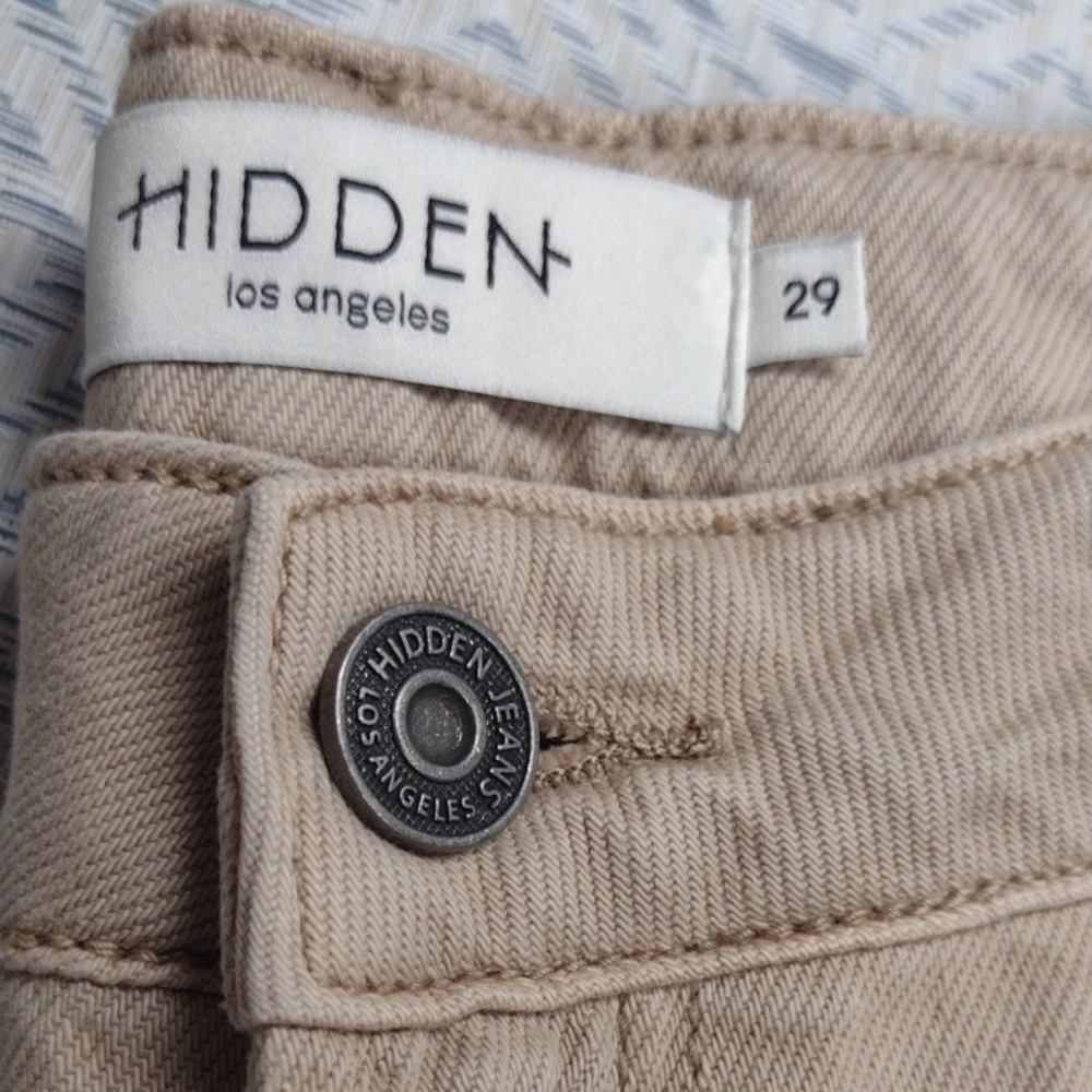 Hidden Women Khaki Cropped Wide-Leg Jeans Size 29 - Picture 2 of 15